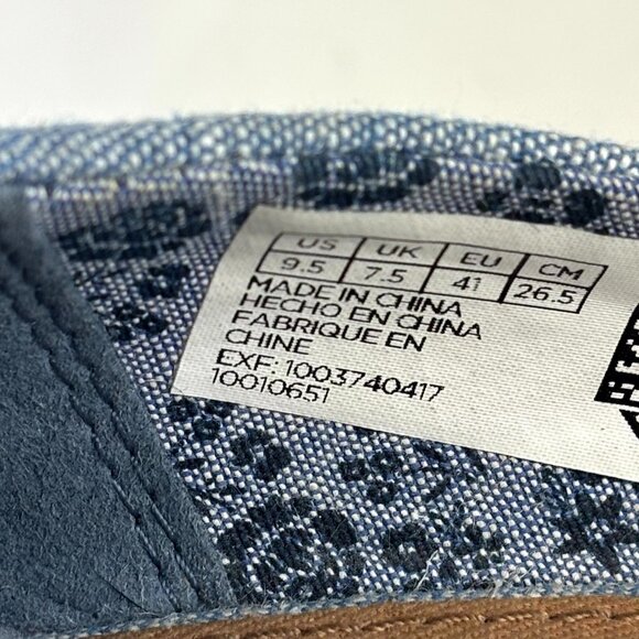 TOMS Claudine Blue Denim Cork Wedge Sandals - Size 9.5 - Picture 10 of 12